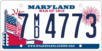 MD license plate 7MD4773