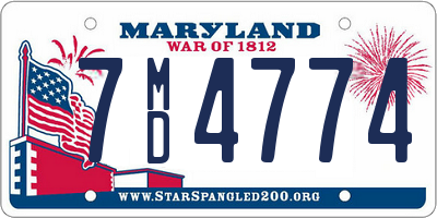 MD license plate 7MD4774