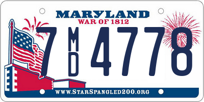MD license plate 7MD4778