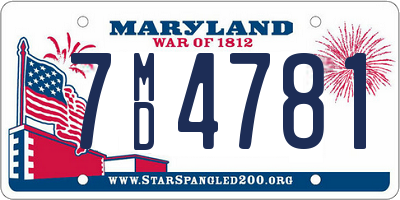 MD license plate 7MD4781