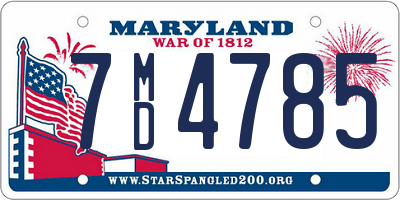 MD license plate 7MD4785