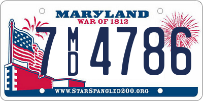 MD license plate 7MD4786