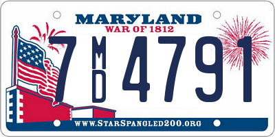 MD license plate 7MD4791