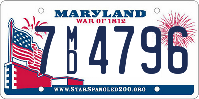 MD license plate 7MD4796