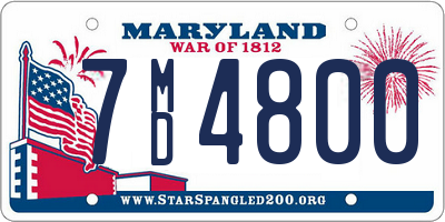 MD license plate 7MD4800