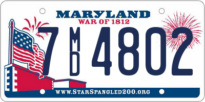 MD license plate 7MD4802