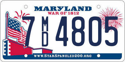 MD license plate 7MD4805