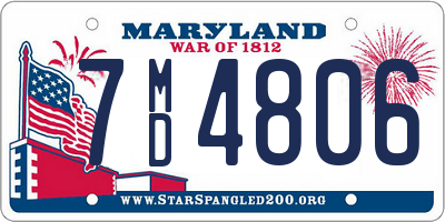 MD license plate 7MD4806