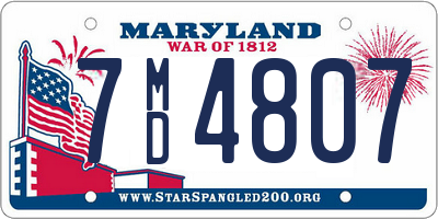 MD license plate 7MD4807