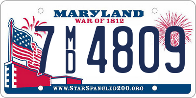 MD license plate 7MD4809