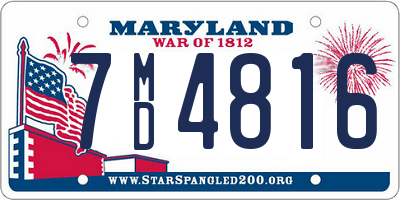 MD license plate 7MD4816