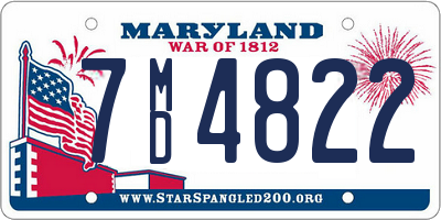 MD license plate 7MD4822