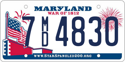 MD license plate 7MD4830