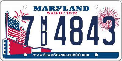 MD license plate 7MD4843