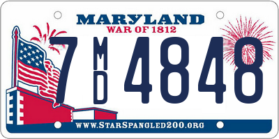 MD license plate 7MD4848