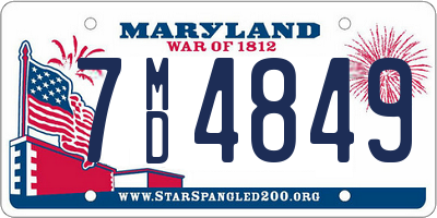 MD license plate 7MD4849