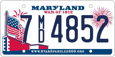MD license plate 7MD4852