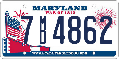 MD license plate 7MD4862