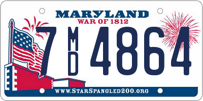 MD license plate 7MD4864