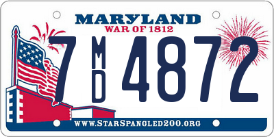 MD license plate 7MD4872