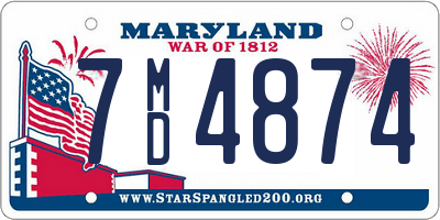 MD license plate 7MD4874