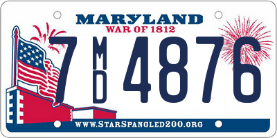 MD license plate 7MD4876