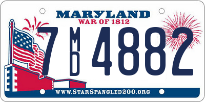 MD license plate 7MD4882