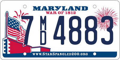 MD license plate 7MD4883