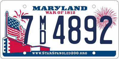 MD license plate 7MD4892