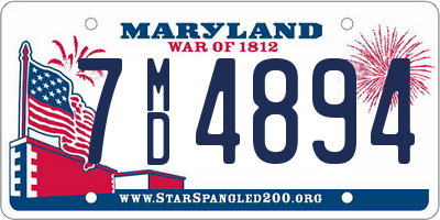 MD license plate 7MD4894