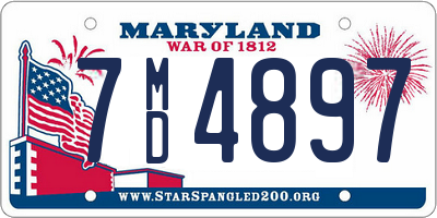 MD license plate 7MD4897