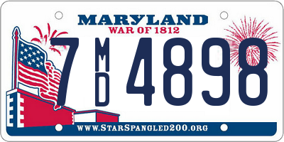 MD license plate 7MD4898