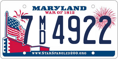 MD license plate 7MD4922