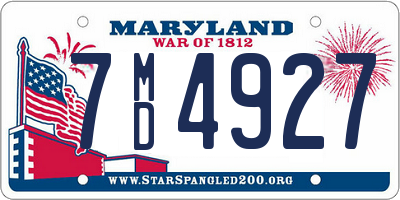 MD license plate 7MD4927