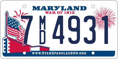 MD license plate 7MD4931