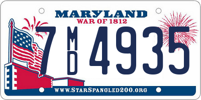 MD license plate 7MD4935