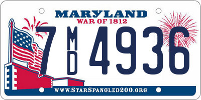 MD license plate 7MD4936