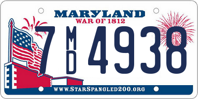 MD license plate 7MD4938