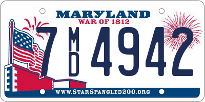 MD license plate 7MD4942