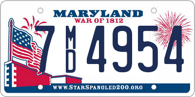 MD license plate 7MD4954