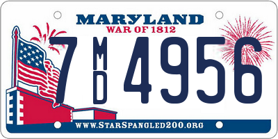 MD license plate 7MD4956