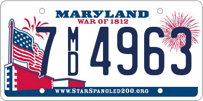 MD license plate 7MD4963