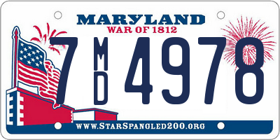 MD license plate 7MD4978