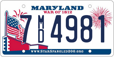 MD license plate 7MD4981
