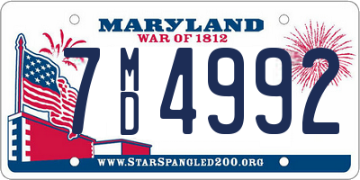 MD license plate 7MD4992