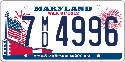 MD license plate 7MD4996