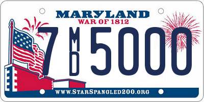 MD license plate 7MD5000