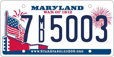 MD license plate 7MD5003