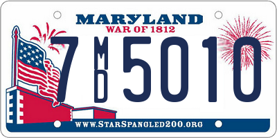 MD license plate 7MD5010