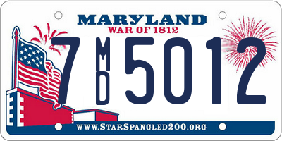 MD license plate 7MD5012